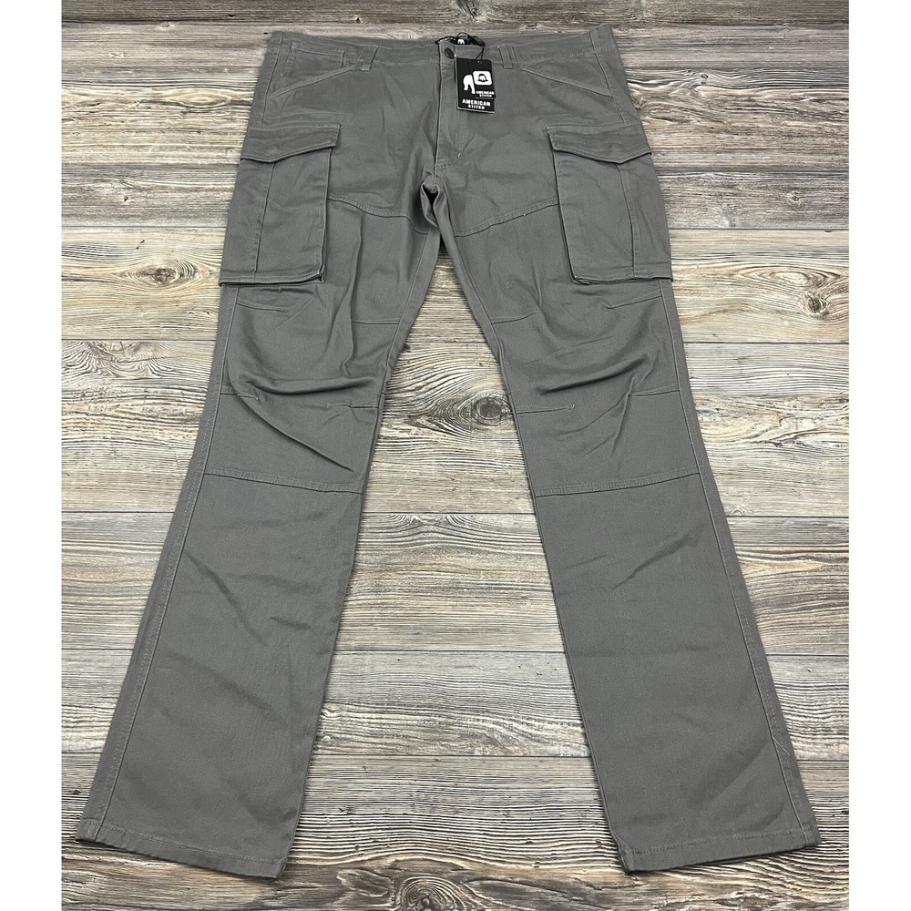 American Stitch Men's Grey Cargo Twill Pants‎ XXL (40/33.5) #HD18-107 Gorpcore